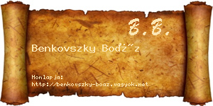 Benkovszky Boáz névjegykártya